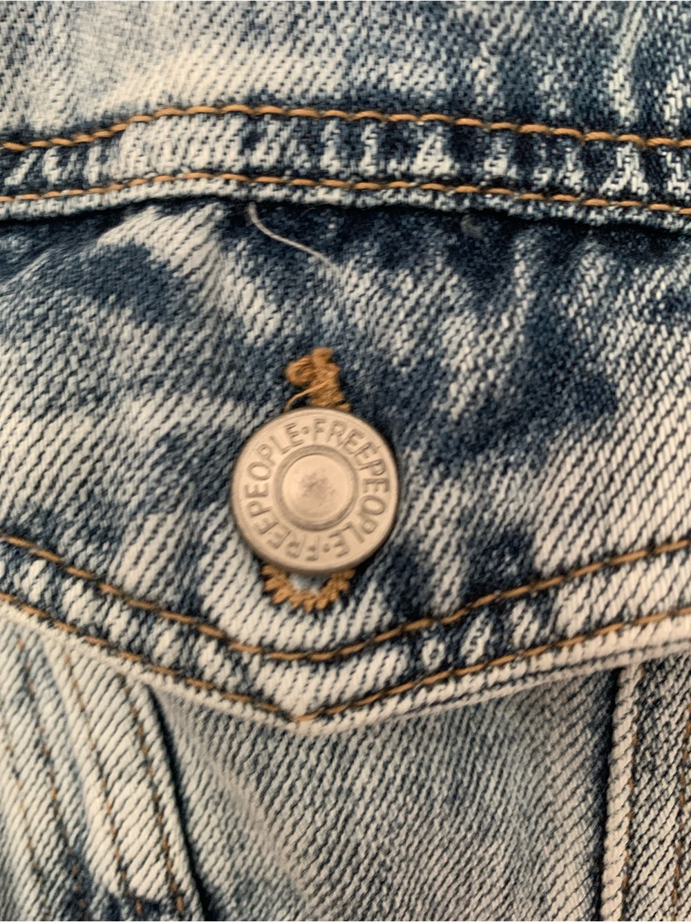 Free People Light Blue Washed Denim Jacket - Picture 3 of 11